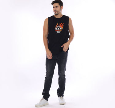 BURN MEN MUSCLE TEE  BLACK