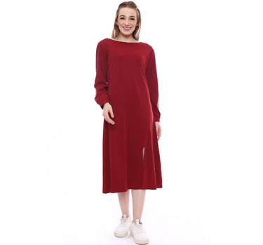 C SQUARE UP MIDI DRESS  RED