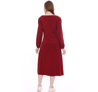 C SQUARE UP MIDI DRESS  RED