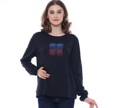 OCTAGONAL LONG TEE BLACK