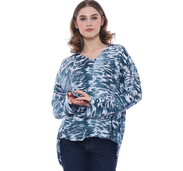 RIPPLE SHIRT LONG  BLUE