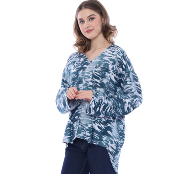 RIPPLE SHIRT LONG  BLUE