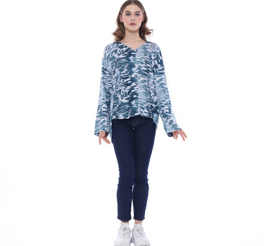 RIPPLE SHIRT LONG  BLUE