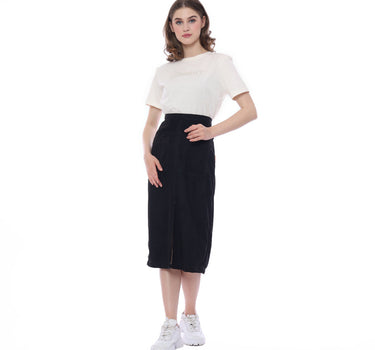 YOUNG ONE MIDI SKIRT BLACK