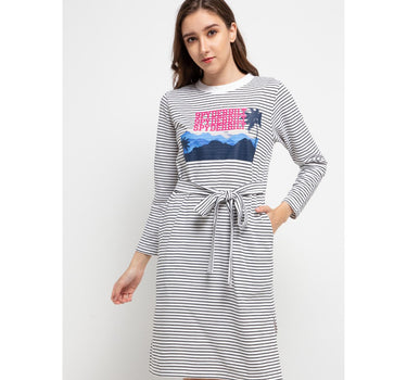ARRA MIDI DRESS  STRIPE BLACK