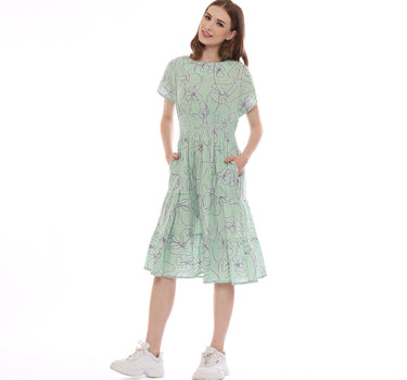 CLARA MIDI DRESS  GREEN