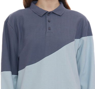 CALUM LADIES POLO SHIRT LONG BLUE