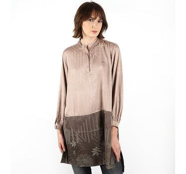 ARIADNA LADIES SHIRT LONG LIGHT BROWN