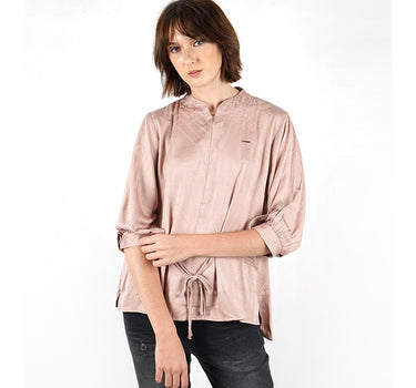 AZALEA LADIES SHIRT LONG  LIGHT BROWN