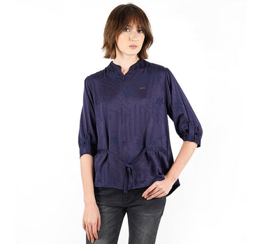 AZALEA LADIES SHIRT LONG NAVY