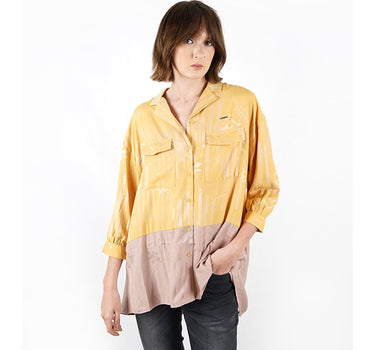 AUDREY LADIES SHIRT LONG MUSTARD