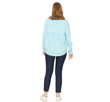 FLORENSIA LADIES SHIRT LONG LIGHT BLUE