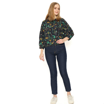 TESSA LADIES SHIRT LONG BLACK