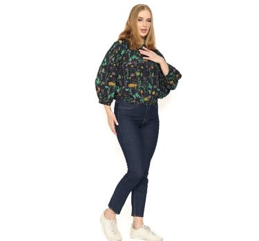 TESSA LADIES SHIRT LONG BLACK