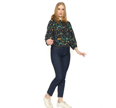 TESSA LADIES SHIRT LONG BLACK