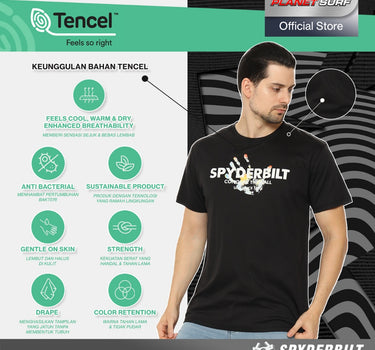 HANDPRINT TENCEL MEN TEE BLACK