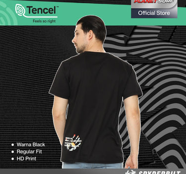 HANDPRINT TENCEL MEN TEE BLACK