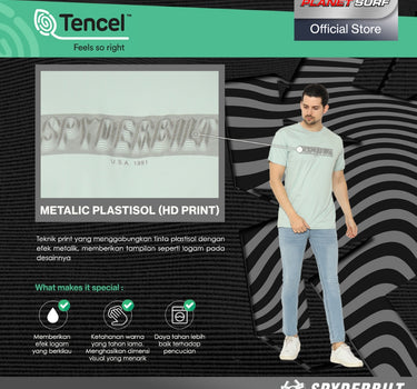 Spyderbilt Kaos Lengan Pendek Pria Illusion Tencel Men Tee Planet Surf