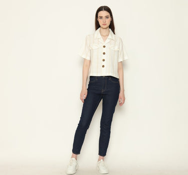 STELLA CROP LADIES SHIRT OFF WHITE