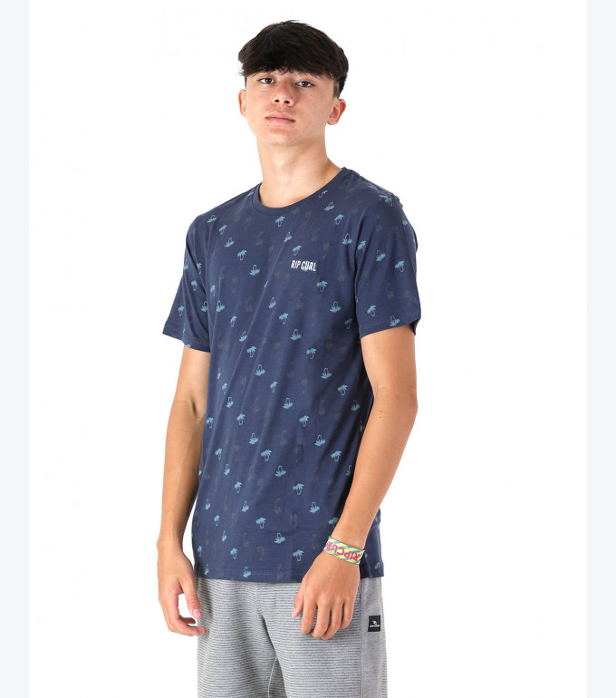 ALL PALM TEE  NAVY L