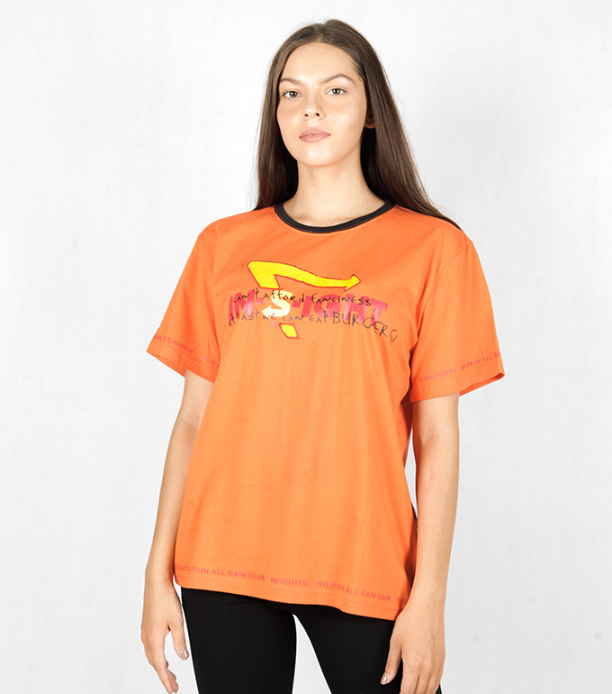 STAY LOW FOR BURGER TEE  ORANGE 10