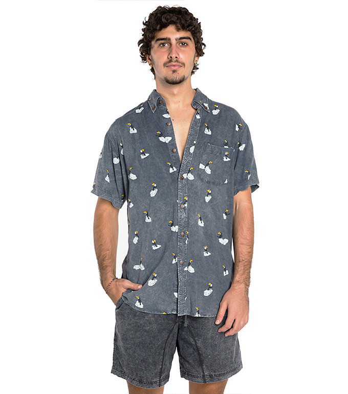 BUTTON UP TOUCAN  CHARCOAL S