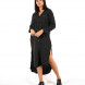 FRENCH MUSLIN SHIRT DRESS  BLACK S